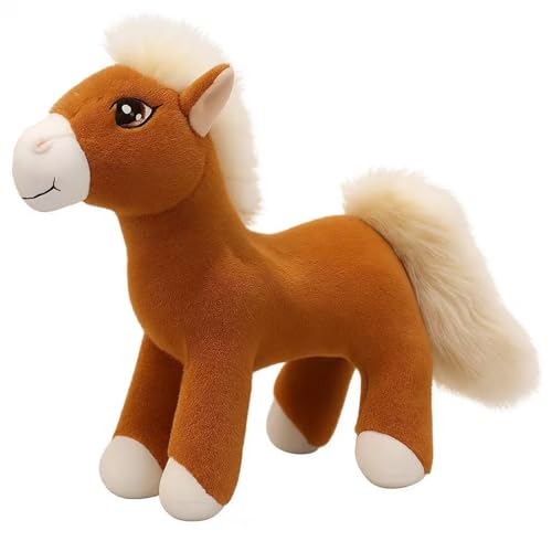 AQCQDQ Pferd Kuscheltier, Plüsch Pferd, Kämmpferd Plüschpferd Plüsch Spielzeug, zum Spielen und Kuscheln, für Mädchen, Jungen, Babys (20 cm,Braun) von AQCQDQ