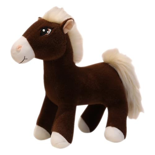 AQCQDQ Pferd Kuscheltier, Plüsch Pferd, Kämmpferd Plüschpferd Plüsch Spielzeug, zum Spielen und Kuscheln, für Mädchen, Jungen, Babys (20 cm,Kaffeefarben) von AQCQDQ