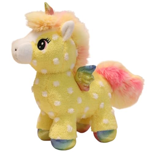 AQCQDQ Pferd Kuscheltier, Plüsch Pferd Spielzeug, zum Spielen und Kuscheln, Weiches Schmusetier für Mädchen, Jungen, Babys (25 cm,Gelb+) von AQCQDQ