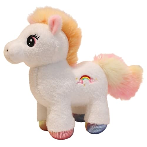 AQCQDQ Pferd Kuscheltier, Plüsch Pferd Spielzeug, zum Spielen und Kuscheln, Weiches Schmusetier für Mädchen, Jungen, Babys (25 cm,Weiß) von AQCQDQ