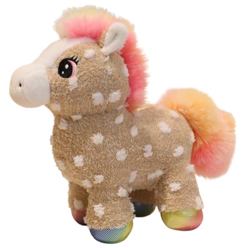 AQCQDQ Pferd Kuscheltier, Plüsch Pferd Spielzeug, zum Spielen und Kuscheln, Weiches Schmusetier für Mädchen, Jungen, Babys (30 cm,Braun) von AQCQDQ