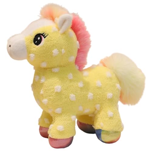 AQCQDQ Pferd Kuscheltier, Plüsch Pferd Spielzeug, zum Spielen und Kuscheln, Weiches Schmusetier für Mädchen, Jungen, Babys (30 cm,Gelb) von AQCQDQ