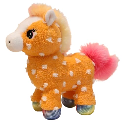 AQCQDQ Pferd Kuscheltier, Plüsch Pferd Spielzeug, zum Spielen und Kuscheln, Weiches Schmusetier für Mädchen, Jungen, Babys (30 cm,Orange) von AQCQDQ