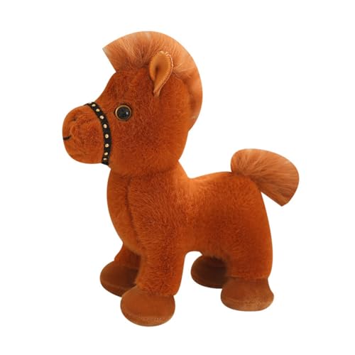 AQCQDQ Pferd Kuscheltier, Plüschtier Pferd Kämmpferd Plüschpferd Plüsch Spielzeug, zum Spielen und Kuscheln, Weiches Schmusetier für Mädchen, Jungen, Babys (20 cm,Dunkelbraun) von AQCQDQ