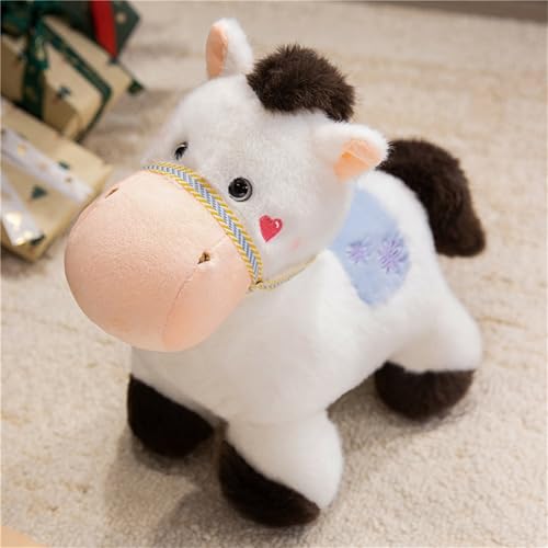 AQCQDQ Pferd Kuscheltier, Simulation Pferd Plüschtiere, Pferd für Kinder, Weiche Flauschig Stofftier Pony Plüsch Puppe, Geschenk für Freunde und Kinder (45 cm,Weiß) von AQCQDQ