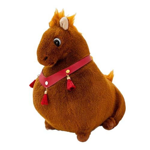 AQCQDQ Pferd Kuscheltier, Stofftier Pferd Spielzeug, Weiche Flauschig Stofftier Pony Plüsch Puppe, Geschenk für Kinder Jungen Mädchen (Braun,33 cm) von AQCQDQ