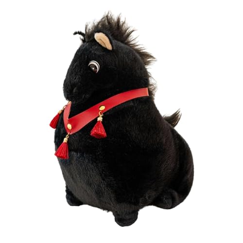 AQCQDQ Pferd Kuscheltier, Stofftier Pferd Spielzeug, Weiche Flauschig Stofftier Pony Plüsch Puppe, Geschenk für Kinder Jungen Mädchen (Schwarz,33 cm) von AQCQDQ