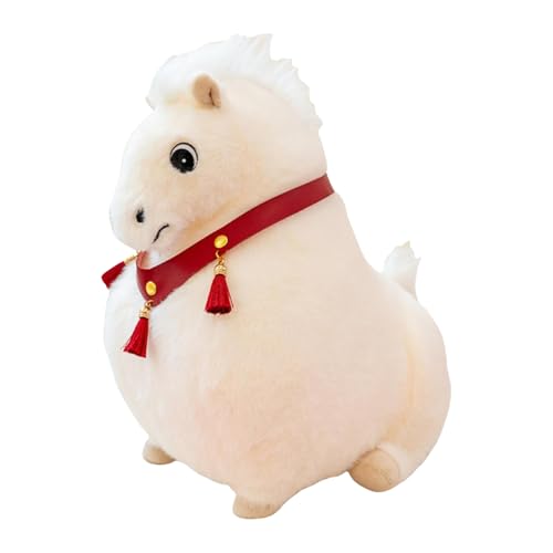 AQCQDQ Pferd Kuscheltier, Stofftier Pferd Spielzeug, Weiche Flauschig Stofftier Pony Plüsch Puppe, Geschenk für Kinder Jungen Mädchen (Weiß,33 cm) von AQCQDQ