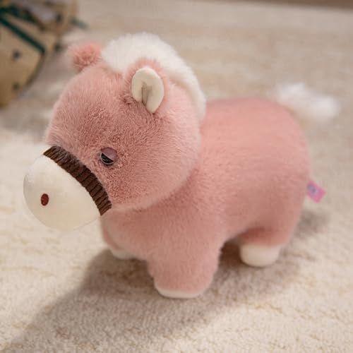 AQCQDQ Pferd Kuscheltier, plüschtier Pferd Spielzeug, zum Spielen und Kuscheln, Weiches Schmusetier für Mädchen, Jungen, Babys (45 cm,Rosa) von AQCQDQ