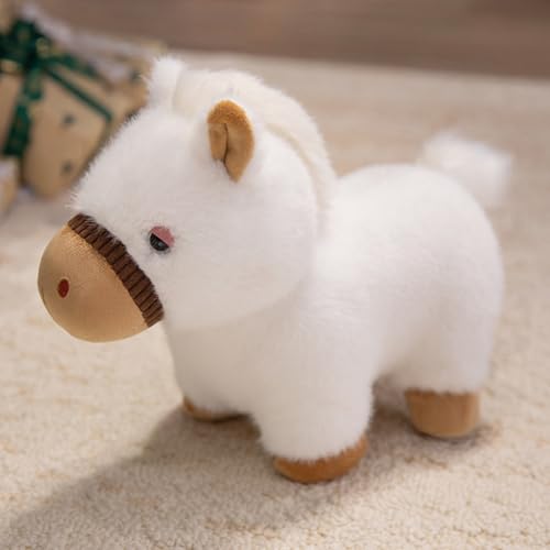 AQCQDQ Pferd Kuscheltier, plüschtier Pferd Spielzeug, zum Spielen und Kuscheln, Weiches Schmusetier für Mädchen, Jungen, Babys (45 cm,Weiß) von AQCQDQ