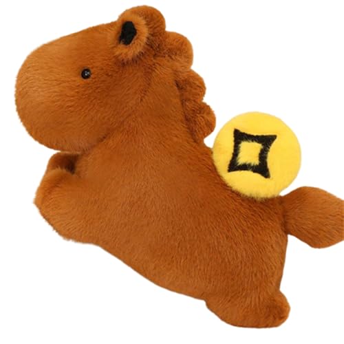 AQCQDQ Pferd Plüschtier 46cm, Realistische Simulation Stofftier Pferd Kuscheltier für Kinder und Erwachsene, Zimmerdekoration Wurfkissen als Geschenk für Geburtstag (braun) von AQCQDQ