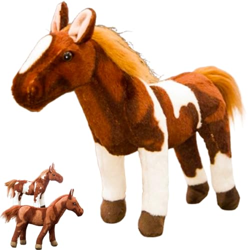 AQCQDQ Pferd Plüschtier Groß,Pferd Plüschtier XXL,Stehend Pony Horse Plush Toy Simulation Kuscheltier Pferd Plüschtier, Dekoration für Wohnzimmer Schlafzimmer (50 cm,Hu Kolma) von AQCQDQ