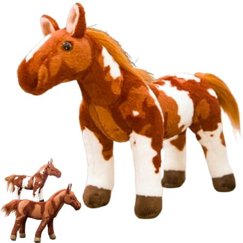 AQCQDQ Pferd Plüschtier Groß,Pferd Plüschtier XXL,Stehend Pony Horse Plush Toy Simulation Kuscheltier Pferd Plüschtier, Dekoration für Wohnzimmer Schlafzimmer (50 cm,Hua Ma) von AQCQDQ