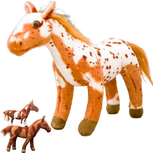 AQCQDQ Pferd Plüschtier Groß,Pferd Plüschtier XXL,Stehend Pony Horse Plush Toy Simulation Kuscheltier Pferd Plüschtier, Dekoration für Wohnzimmer Schlafzimmer (50 cm,Lushama) von AQCQDQ