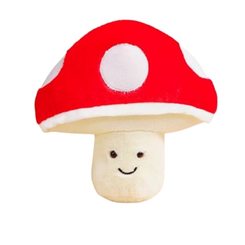 AQCQDQ Pilz Kuscheltier, plüsch pilz Stofftier, Simuliertes pilz Plüsch, zum Spielen und Kuscheln für Mädchen und Jungen (22 cm,Knallrot) von AQCQDQ