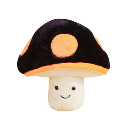 AQCQDQ Pilz Kuscheltier, plüsch pilz Stofftier, Simuliertes pilz Plüsch, zum Spielen und Kuscheln für Mädchen und Jungen (22 cm,Schwarz) von AQCQDQ