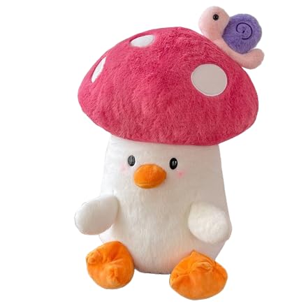 AQCQDQ Pilz Plüsch Kuscheltier,Huhn Kuscheltier Riesen Henne Stofftier,Lustige Stofftier Plüschtiere,Mushroom Plush Pillow Deko,Huhn Plüschtier,für Geburtstag Weihnachten (50 cm,rosa) von AQCQDQ