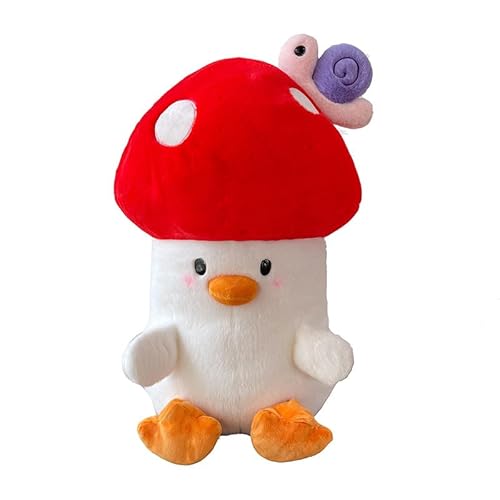 AQCQDQ Pilz Plüsch Kuscheltier,Huhn Kuscheltier Riesen Henne Stofftier,Lustige Stofftier Plüschtiere,Mushroom Plush Pillow Deko,Huhn Plüschtier,für Geburtstag Weihnachten (50 cm,rot) von AQCQDQ