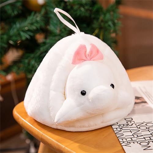 AQCQDQ Pinguin Figur Ozeanarium Tier Plüschtiere 20 cm, 2 in 1 Abnehmbar Weiß Schnee-höhle Eisbär Pinguin Wal Puppen Anhänger, Kreativ Removable Kuscheltier Rucksack Deko-Anhänger (Walfisch) von AQCQDQ