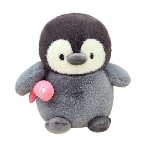 AQCQDQ Pinguin Kuscheltie Stofftier Plüschtier, Happy Penguin Mit Fisch Plüsch Puppe Spielzeug, Niedliche Weiche Pinguinpuppe, Ozeanarium Puppe Plüschkissen Ornamente (25 cm,Fisch) von AQCQDQ