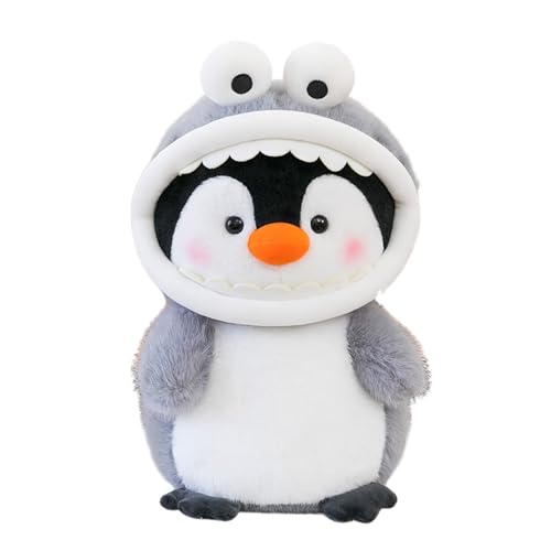 AQCQDQ Pinguin Kuscheltier, Kreatives Hai Pinguin Plüschtier Puppe, Süße Flauschiges Pinguin Stofftier Plushies Geschenk Für Mädchen Jungen, Schlafkissen Heimdekoration Auto Ornament (30 cm,Grau) AQCQDQ Pinguin Kuscheltier, Kreatives Hai Pinguin Plüschtier Puppe, Süße Flauschiges Pinguin Stofftier Plushies Geschenk Für Mädchen Jungen, Schlafkissen Heimdekoration Auto Ornament (30 cm,Grau) von AQCQDQ