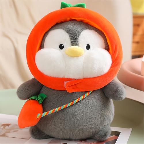 AQCQDQ Pinguin Kuscheltier, Pinguine Plüschtier Aus Madagascar – 3 in 1 Stofftier Weiche Spielzeug, Pinguin Puppe Plüsch Umarmungskissen Tier Kissen Dekokissen (45 cm,Karotte) von AQCQDQ