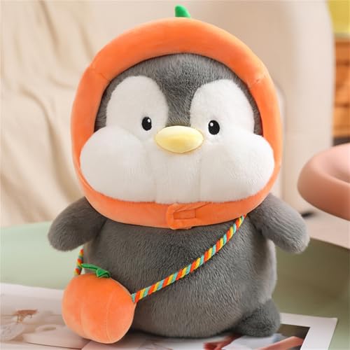 AQCQDQ Pinguin Kuscheltier, Pinguine Plüschtier Aus Madagascar – 3 in 1 Stofftier Weiche Spielzeug, Pinguin Puppe Plüsch Umarmungskissen Tier Kissen Dekokissen (45 cm,Kürbis) von AQCQDQ