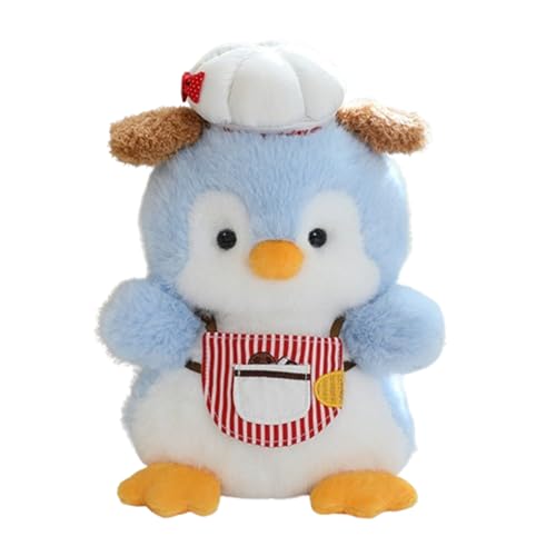 AQCQDQ Pinguin Kuscheltier, Süße Koch-Pinguin-Plüschpuppe, Stofftier Schmusetier zum Kuscheln & Spielen, Geschenk für Mädchen, Jungen & Babys (Blau,23 cm) von AQCQDQ
