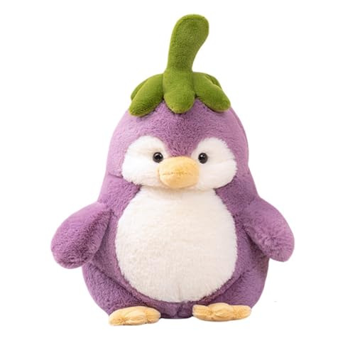 AQCQDQ Pinguin Kuscheltier, Süßes Kuscheltier Plüsch Pinguin mit Hut, Niedlicher Pinguin Stofftier Plüschtier, zum Spielen und Kuscheln Schmusetier Mädchen, Jungen, Babys (25 cm,Aubergine) von AQCQDQ