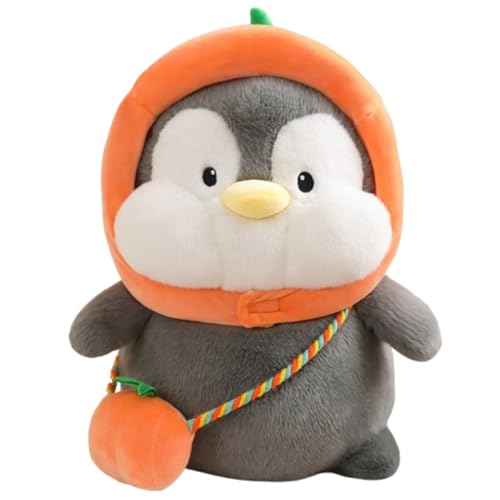 AQCQDQ Pinguin Kuscheltier, Süßes Kuscheltier Plüsch Pinguin mit Hut, Niedlicher Pinguin Stofftier Plüschtier, zum Spielen und Kuscheln Schmusetier Mädchen, Jungen, Babys (35 cm,Kürbis Pinguin) von AQCQDQ