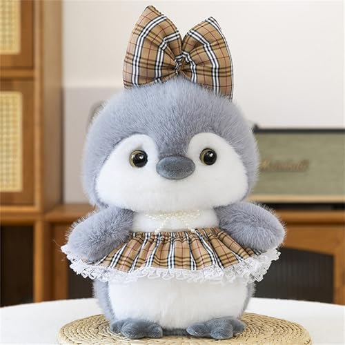 AQCQDQ Pinguin Plüschpuppe, Süße Pinguin Plüsch Spielzeug, Plüschpinguin Kissen Puppe, Rock-Pinguin-Plüschtier, Geschenk für Fans Kinder Mädchen Jungen (50 cm,Braun) von AQCQDQ