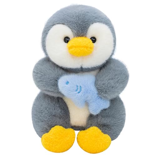 AQCQDQ Pinguin Stofftier Puppe Plüsch Mit Fisch, Kuscheltier Pinguin Plüschtier Kawaii Spielzeug Plüschkissen, Weich Kreative Pinguin Tiere Kopfkissen Meerestiere Geschenk (45 cm) von AQCQDQ