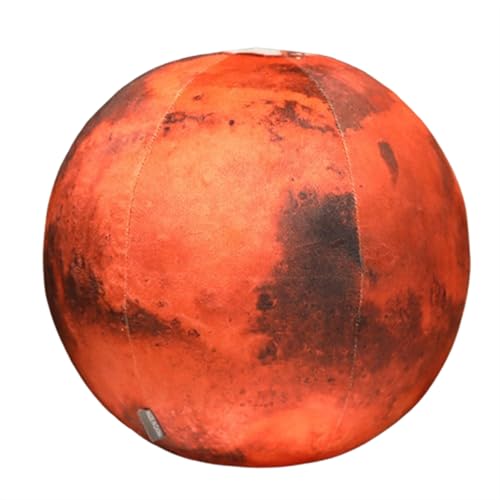 AQCQDQ Planeten Kuscheltier Plüschkissen Sonne Mond Mars Erde UniversumSerie Plüschtiere Zierkissen Sofakissen Dekokissen Stressbälle für Kinder Jugendliche Kinderzimmer Schlafzimmer (27 cm,Mars) von AQCQDQ