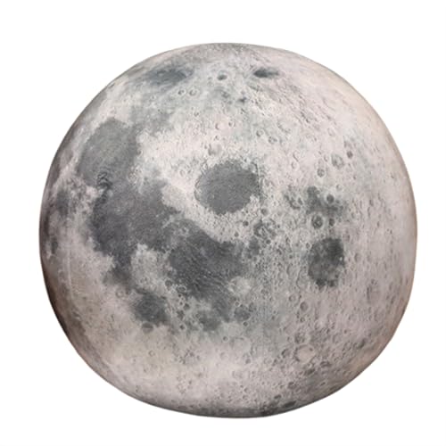 AQCQDQ Planeten Kuscheltier Plüschkissen Sonne Mond Mars Erde UniversumSerie Plüschtiere Zierkissen Sofakissen Dekokissen Stressbälle für Kinder Jugendliche Kinderzimmer Schlafzimmer (27 cm,Mond) von AQCQDQ