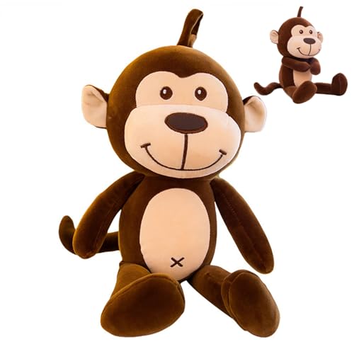 AQCQDQ Plüsch AFFE Stofftier Kissen, AFFE Kuscheltier Plüschtier Süßer Langarmiger AFFE Hängende Weiches und Flauschige Happy Monkey AFFE Kawaii Plüschkissen Spielzeug Kopfkissen (50 cm) von AQCQDQ