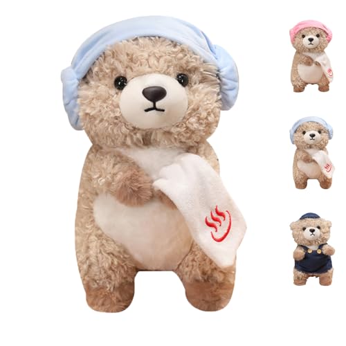 AQCQDQ Plüsch Fluss-Otter, Soft Otter Dekorative Plüschkissen, Süße Otter-Plüschpuppe zum Kuscheln und Liebhaben Geschenk Spielzeug für Kinder & Erwachsene (30 cm,Blau) von AQCQDQ
