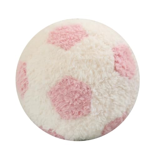 AQCQDQ Plüsch Football Fußball Plüschkissen Plüsch Fußball Spielzeug Cartoon Plush Doll Kinderzimmer Dekoration Geschenk für Kinder und Fußballliebhaber (30cm,Rosa) von AQCQDQ