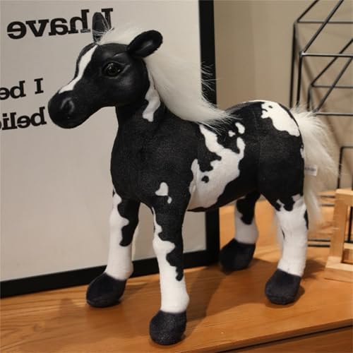 AQCQDQ Plüsch Pferd Spielzeug,Kuscheltier Pferd Plüschtier, Kawaii Pferd Kuscheltier, Pferd Plüschtier Stofftier,Realistisch Plüsch Pferd Spielzeug Stofftier Horse,für Mädchen Kinder (33cm,weißes) von AQCQDQ