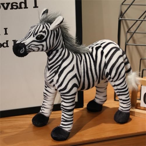 AQCQDQ Plüsch Pferd Spielzeug,Kuscheltier Pferd Plüschtier, Kawaii Pferd Kuscheltier, Pferd Plüschtier Stofftier,Realistisch Plüsch Pferd Spielzeug Stofftier Horse,für Mädchen Kinder (40cm,Zebra) von AQCQDQ