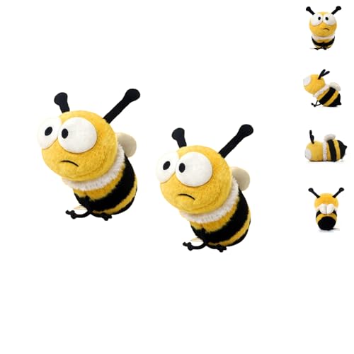 AQCQDQ Plüschtier Biene Kuscheltier, Kawaii Biene Plüsch, Hässlich Kuscheltier Insekten Tierchen Stofftier Spielzeug Plush Toy, Biene Plüschpuppe Geschenke für Kinder (2PCS) von AQCQDQ