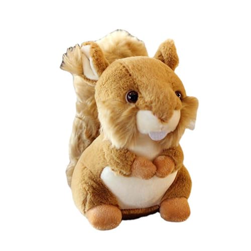 AQCQDQ Plüschtier Eichhörnchen, Kawaii Eichhörnchen Plüsch Spielzeug Geschenke, Flauschiges Plüschtier für Babys, Jungs, Mädchen und Erwachsene (20CM,A) von AQCQDQ