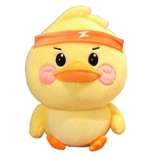 AQCQDQ Plüschtier Entenküken Puppe Stofftier Kissen Kuscheltier Entenküken, zum Spielen und Kuscheln, Weiches Schmusetier für Mädchen, Jungen, Babys (23 cm,Kampf-Ente) von AQCQDQ