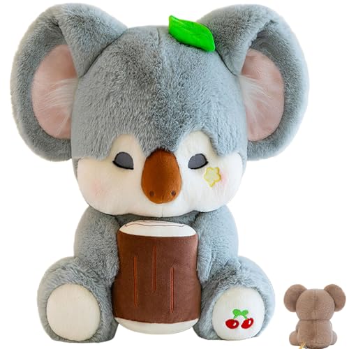 AQCQDQ Plüschtier Koala Glubschie,Kuscheltier Koala Beruhigendes Koalabär Kuscheltier, Schlummer Koala Plüschtier für Kinder Erwachsene (45 cm,Grau) von AQCQDQ