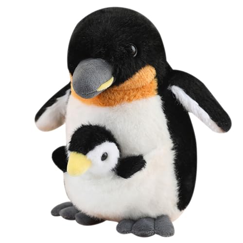 AQCQDQ Plüschtier Koala Mit Baby, Mom and Baby Koala Kuscheltier Großes, World of Nature Pinguin Stofftier Plüschpuppe, Kreative Pinguin Tiere Kopfkissen Meerestiere Geschenk (Pinguin) von AQCQDQ