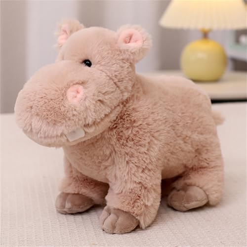AQCQDQ Plüschtier Nilpferd Puppe Stofftier Kissen Kuscheltier Nashorn,zum Spielen und Kuscheln, Weiches Schmusetier für Mädchen, Jungen, Babys (25 cm,Braun) von AQCQDQ