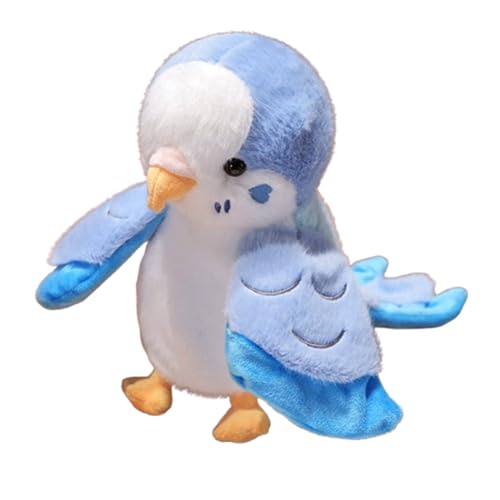 AQCQDQ Plüschtier Papagei Stofftier,20cm Niedliche Plüsch Papagei Stofftier Kuscheltier Plüschtier,Bauchrednerpuppe,Realistisch Kuscheltier,Plüsch Spielzeug für Kinder Mädchen Jungen (Blau) von AQCQDQ
