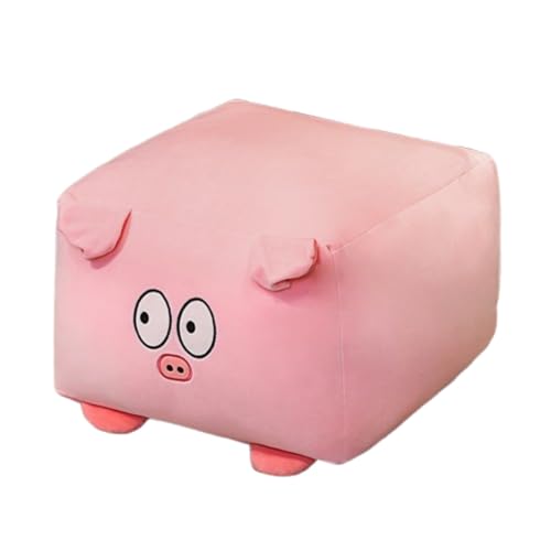 AQCQDQ Plüschtier Quadratischer, PandaHuhn Puppe Stofftier Kissen Kuscheltier Schwein, zum Spielen und Kuscheln, Weiches Schmusetier für Mädchen, Jungen, Babys (45 cm,Schwein) von AQCQDQ