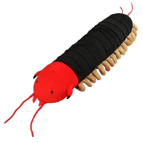 AQCQDQ Plüschtier Tausendfüßler, Lebensechtes Hundertfüßer Plüschtier, Realistisches Insekt Kuscheltier, Insekt-Plüsch Spielzeug, Halloween Dekoration, Geschenk für Kinder (110 cm,Rot) von AQCQDQ