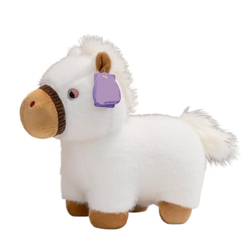 AQCQDQ Plüschtiere Pferd,Lebensecht Stehend Pferd Plüsch,Flauschiger Stofftier zum Spielen Gemütliches Schmusetier Plüsch Pferd,Simulation Kuscheltier Klein Plüsch Pferd (45cm,Weiß) von AQCQDQ