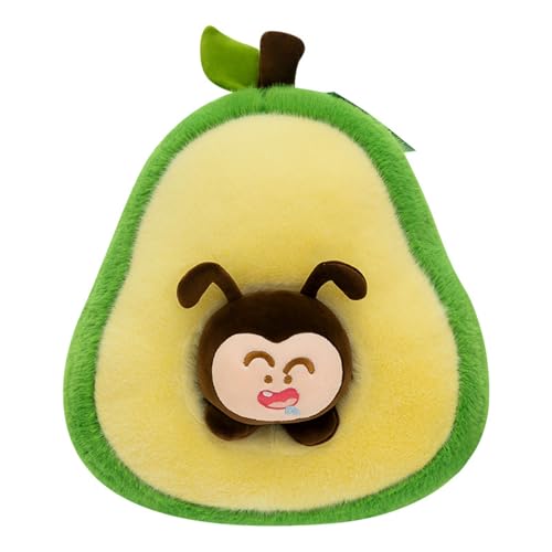 AQCQDQ Raupe Avocado Kuscheltier, Niedlich Avocado mit Raupe Plüsch Spielzeug, Weiches PlüSchpuppe, Geschenk für Kinder Mädchen Jungen (40 cm) von AQCQDQ